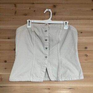 Off White Denim Tube Top
